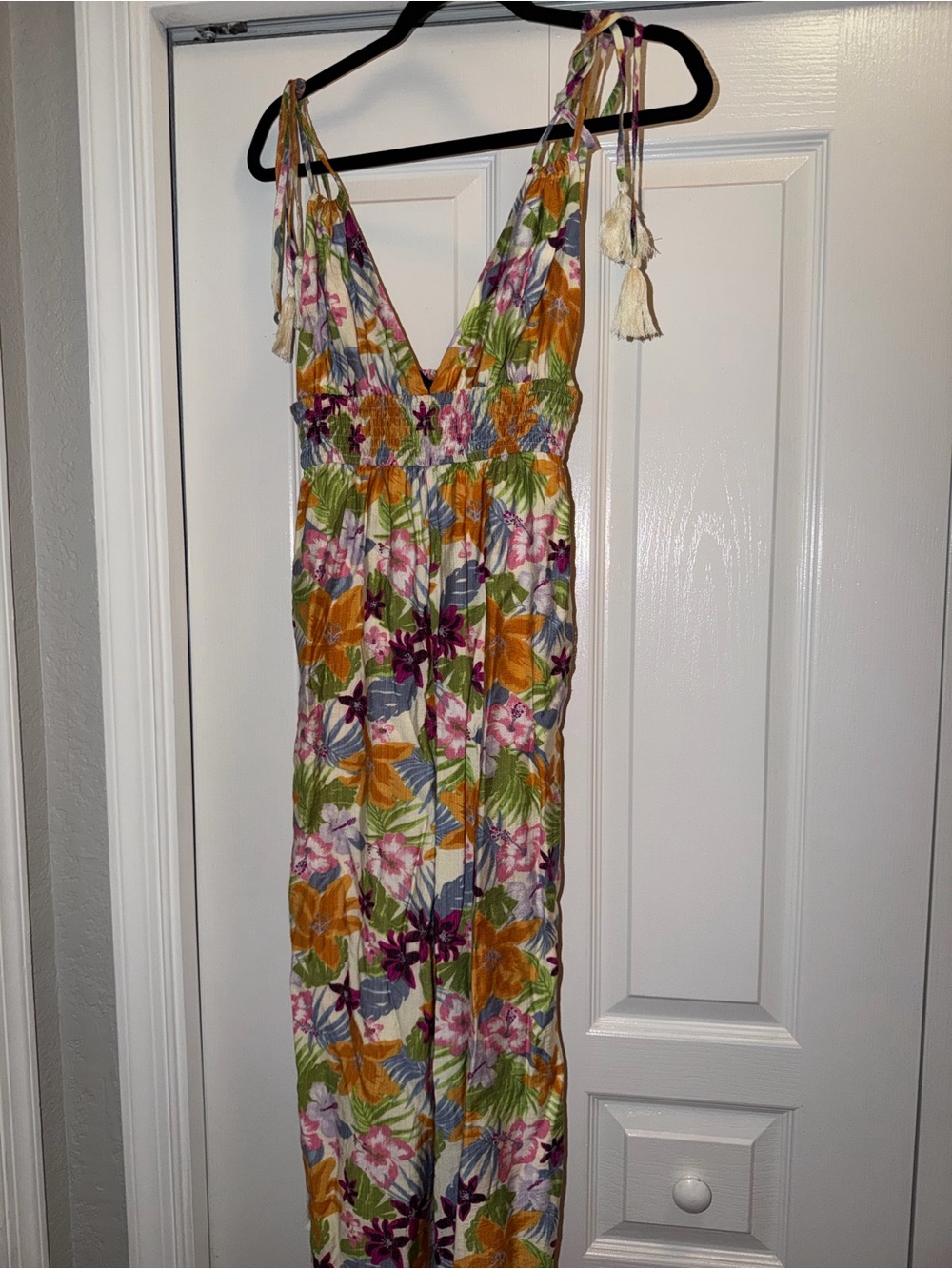 Lulu's Multicolor Floral Tie-Shoulder Jumpsuit